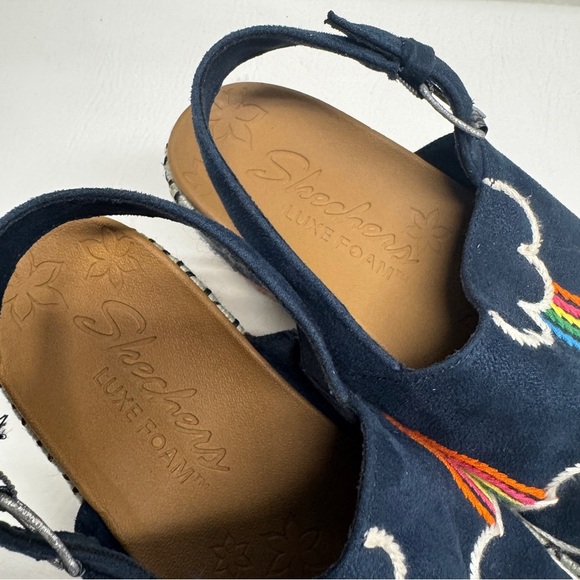 Skechers Black Wedges with Rainbow Embroidery - Picture 2 of 8